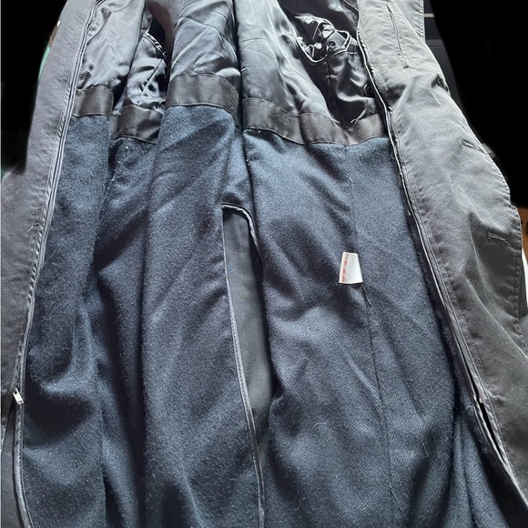 Vintage Tip Top Black Lined Trench Coat Size 36 - Picture 8 of 16